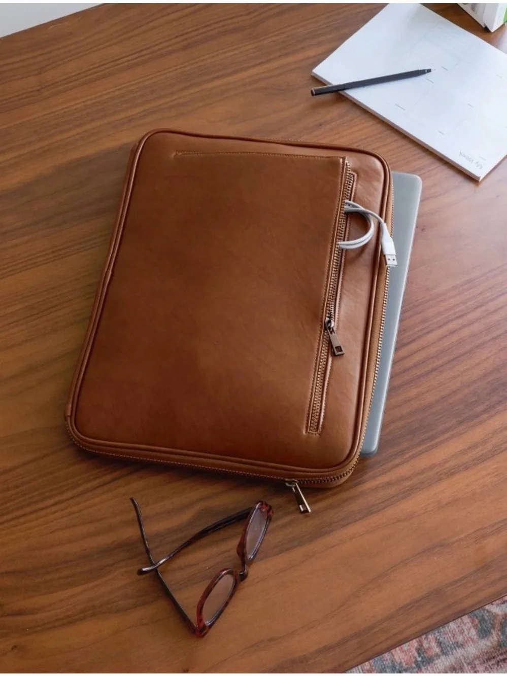Threshold Faux Leather Laptop bag case - Brown